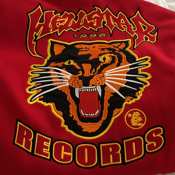 Red and Yellow Wool & P/U Leather Jacket - Picture 5 of 5